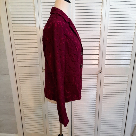 CAbi lace plumberry blazer jacket sz 6 D3 - Picture 5 of 8
